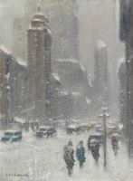 Blizzard on Lexington Avenue, New York, c. 1950